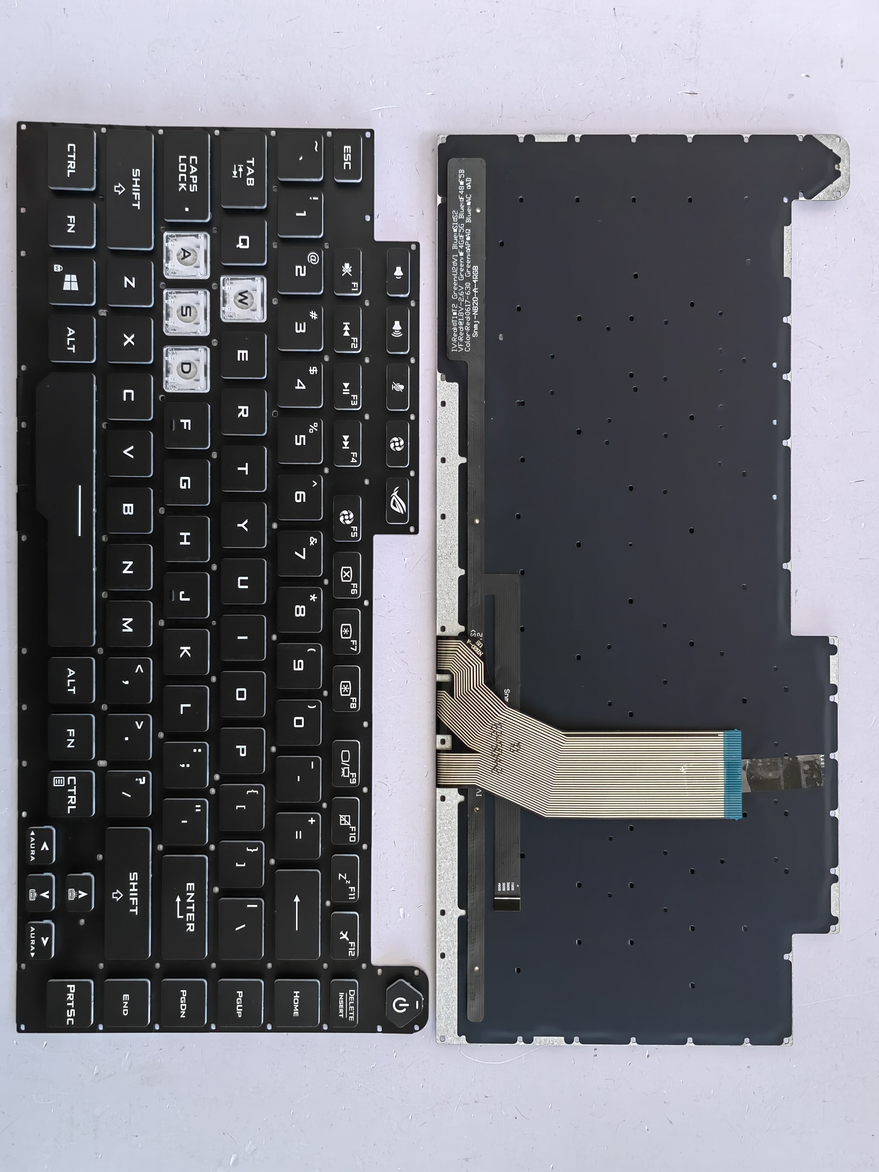 Picture of New Replacement Laptop Keyboard For ASUS G531/G512/GL531 colorful backlight thick cable BLACK Backlit,White Side (OEM) US Layout